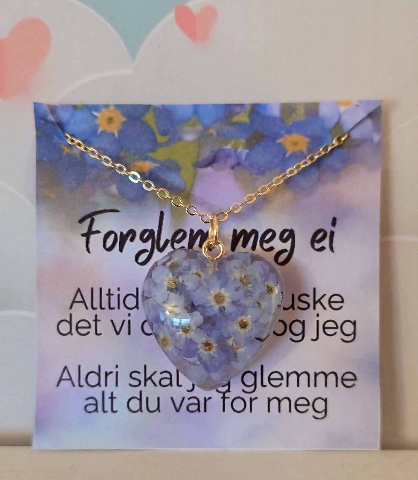 Forglemmegei hjerteanheng