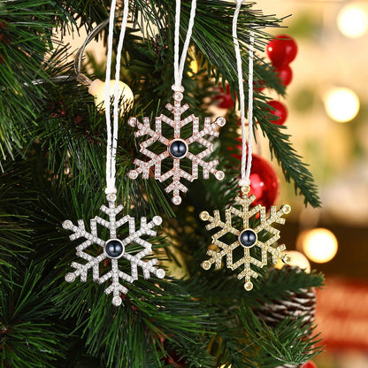 Foto-ornament snøflak