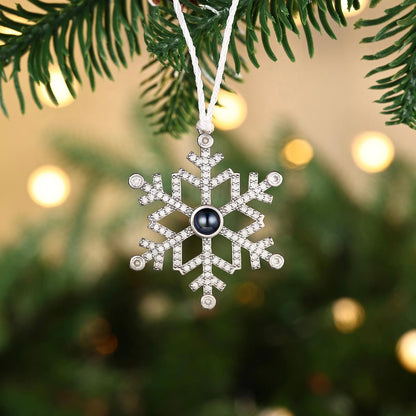 Foto-ornament snøflak