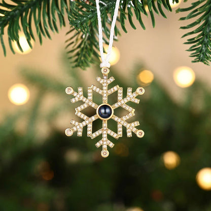 Foto-ornament snøflak