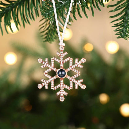 Foto-ornament snøflak