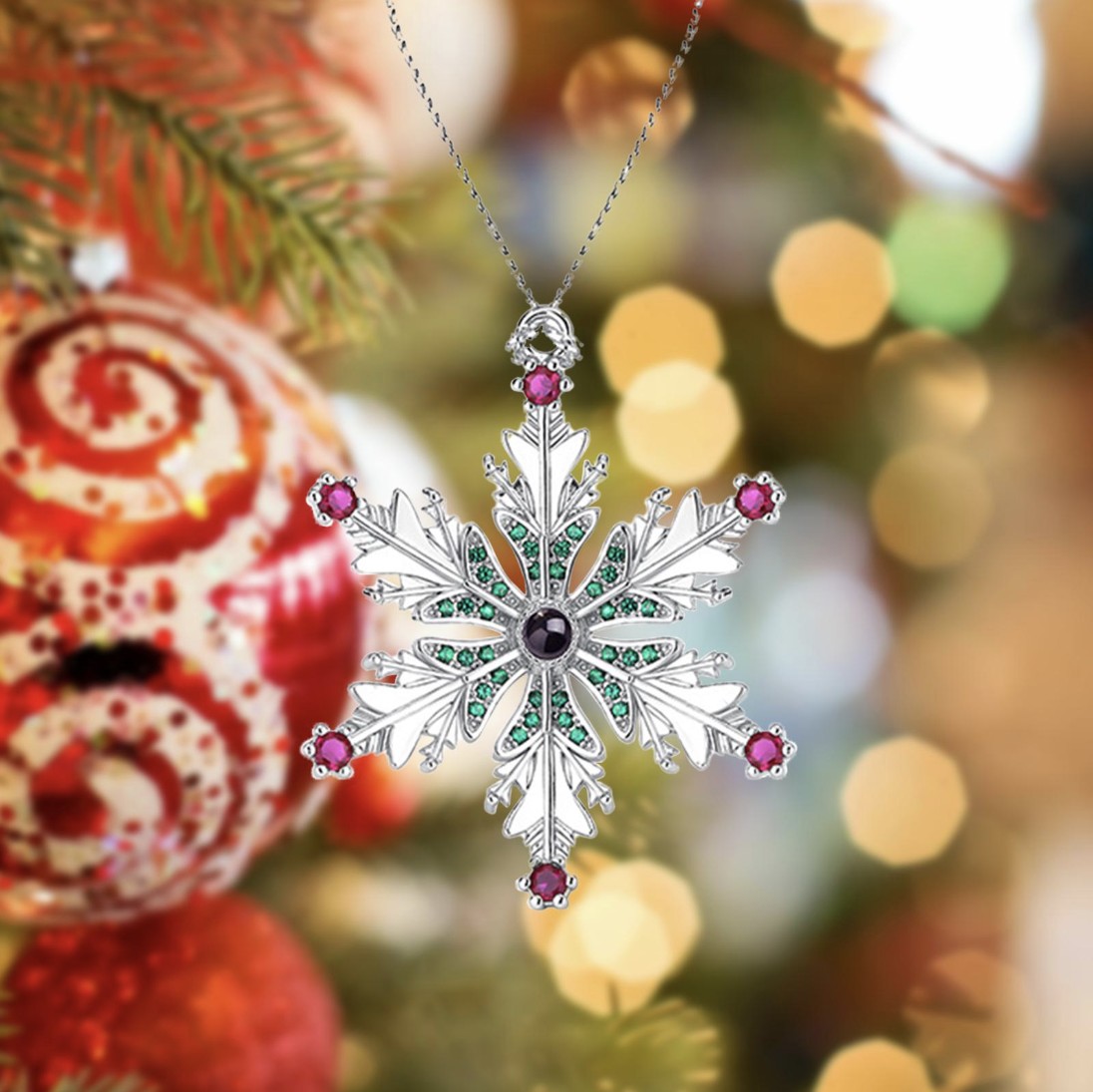 Foto-ornament snøflak
