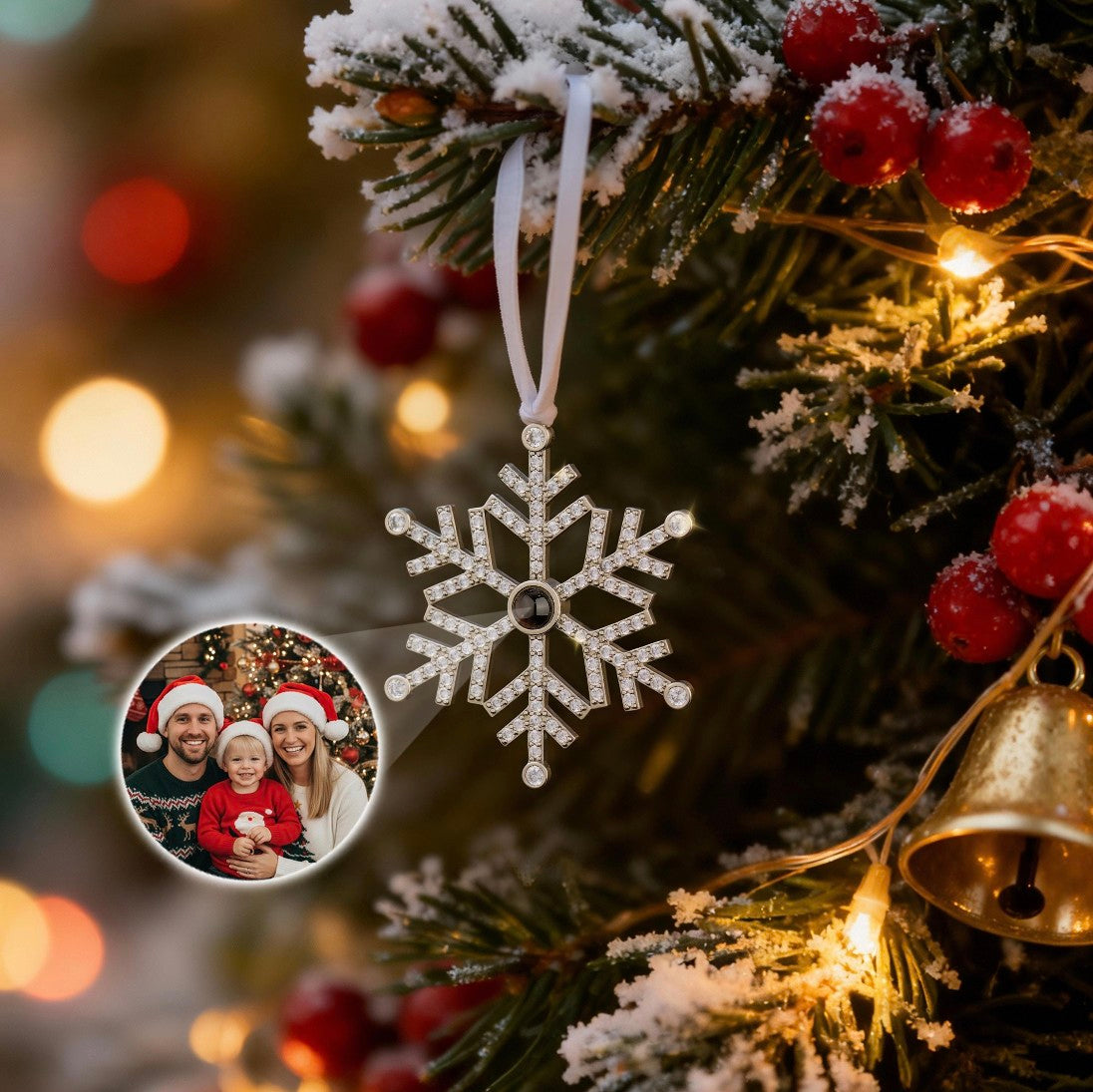 Fotoornament snøkrystall